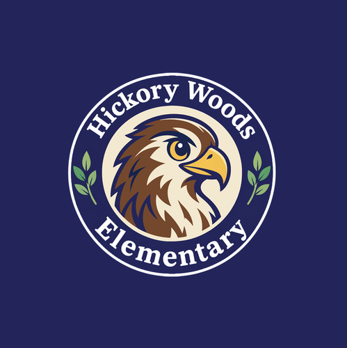 Hawk logo with the title 'Hickory Woods Elementary'