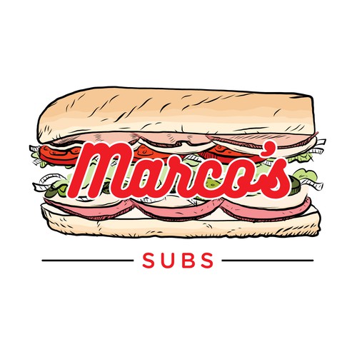 Fast food logo with the title 'Sandwich Shop Logo'