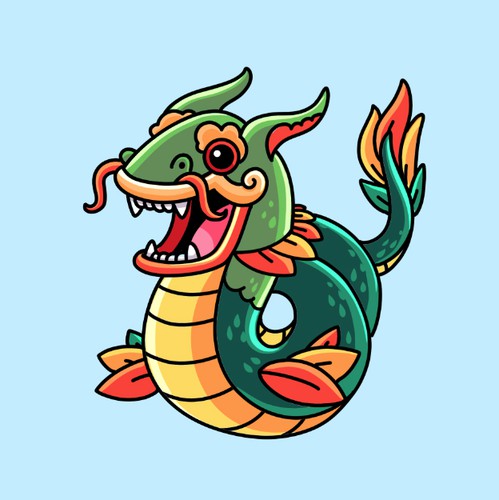 Dragon illustration with the title 'chinese dragon'
