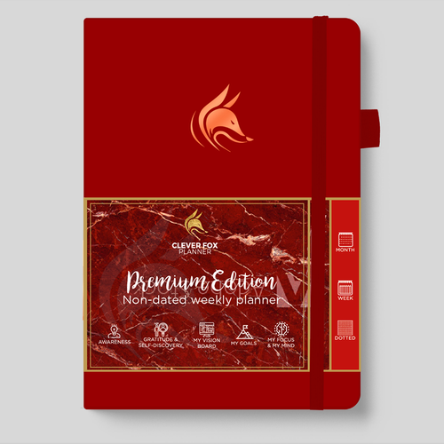 Marble design with the title 'Paper wrap for a premium edition smart planner'