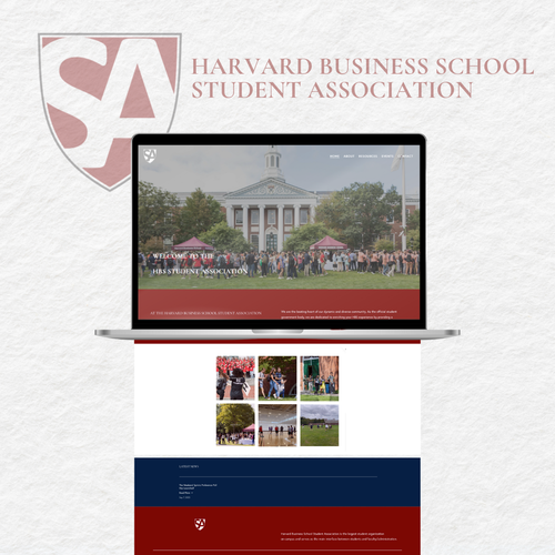 University design with the title 'Website Design for HBS Student Association'