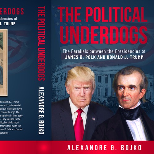 Political book cover with the title 'Book Cover Design - Comparison of Two U.S. Presidents'