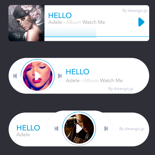 Controller design with the title 'music controller notification widget'