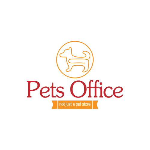 Pet care logo with the title 'Pets Office'