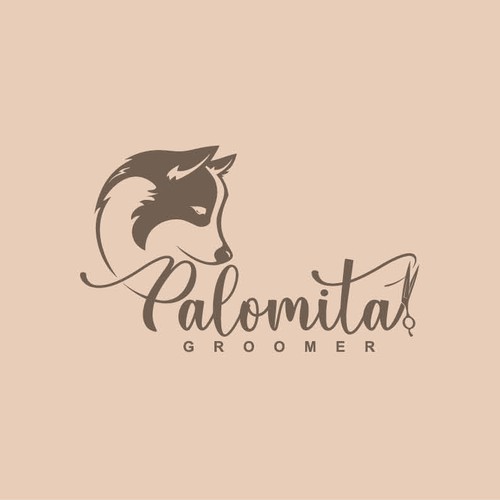 Pet grooming logo with the title 'Elegant dog grooming startup logo'