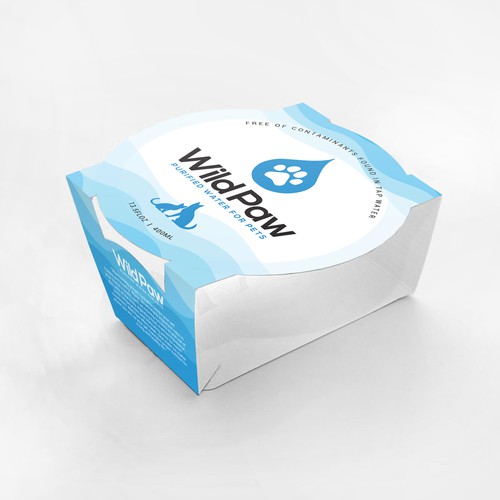 Water packaging with the title 'Disposable Bowl Packaging & Design'