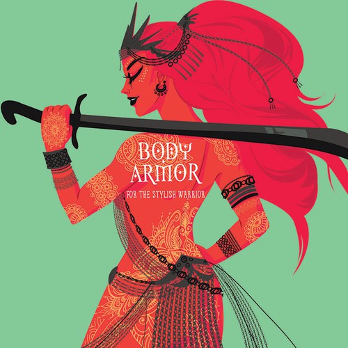 Chain design with the title 'Illustration for a temporary tattoo and body jewellery design'