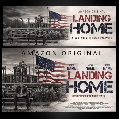 TV design with the title 'Landing Home TV series'