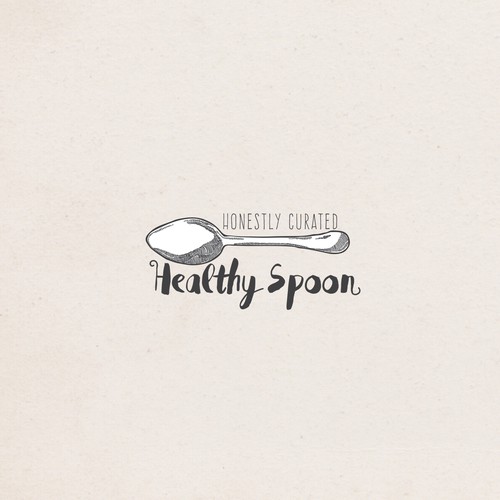 Vintage modern logo with the title 'healthy spoon '