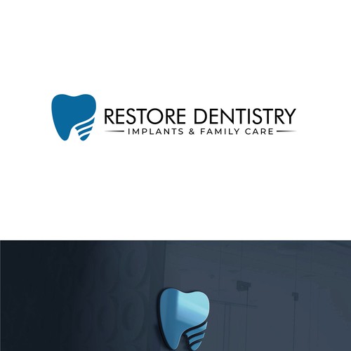 Teeth logo with the title 'Restore Dentistry Logo'