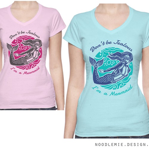 Women's t-shirt with the title 'Mermaid Scuba Diver'