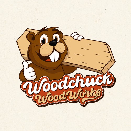 Woodworking logo with the title '"Woodchuck Woodworks" Logo'