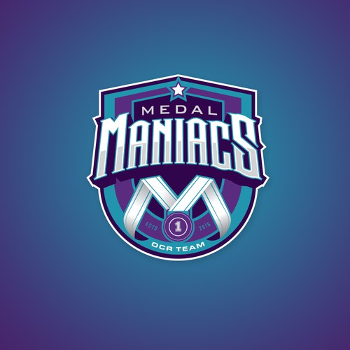 Running logo with the title 'medal maniac'