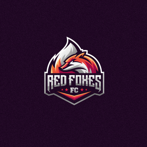 Football logo with the title 'RED FOXES F.C.'