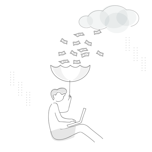 Money illustration with the title 'Technology'