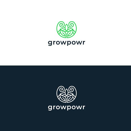 Growing logo with the title 'logo for growpowr'
