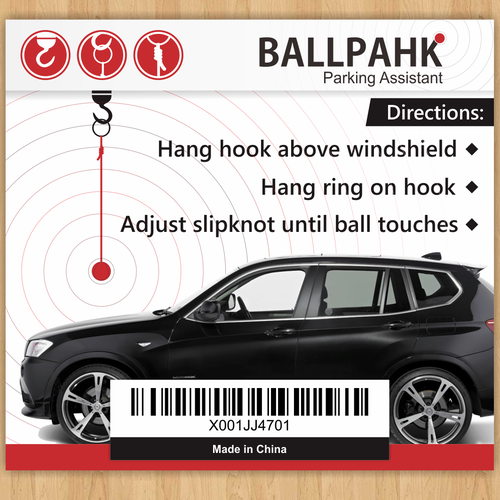 Parking design with the title 'Parking Assistent Sticker'