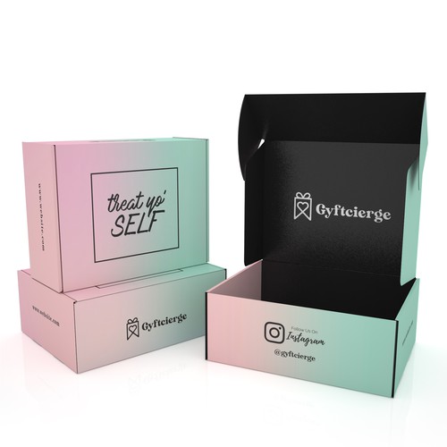 Gift packaging with the title 'PRODUCT PACKAGING FOR GYFTCIERGE'