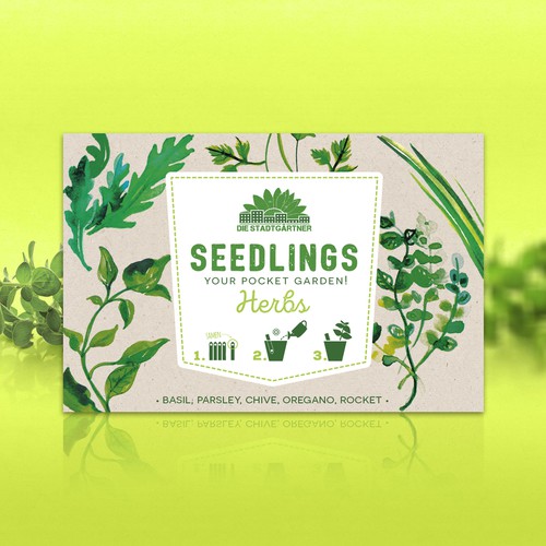 Gift packaging with the title 'Creative packaging for new gardening product'