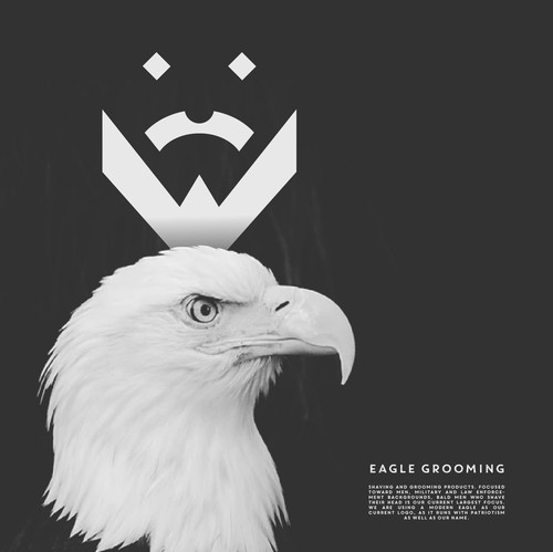 Man logo with the title 'eagle grooming'