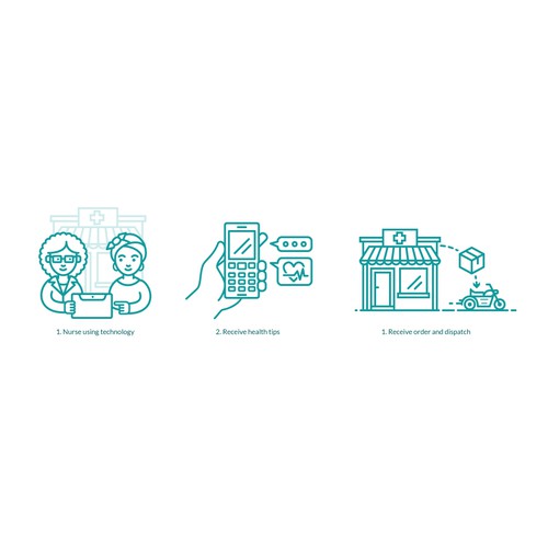 Outline design with the title 'Line icons '