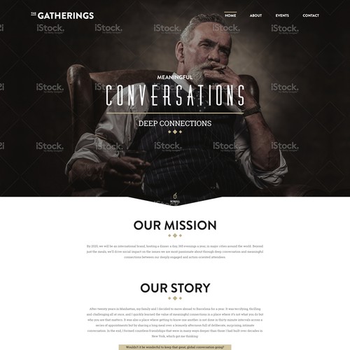 Community website with the title 'Webpage with an upscale vintage/retro'