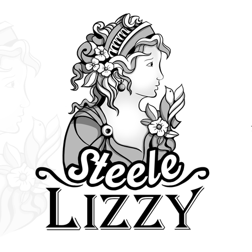 Woman face logo with the title 'Steele Lizzy Logo Design'