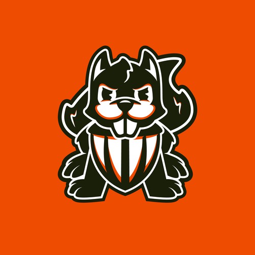 Squirrel logo with the title 'Propuesta de logo para equipo profesional de lanzamiento de frisbies'