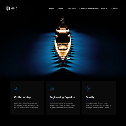 Unique website with the title 'Luxury Yacht Website Design'