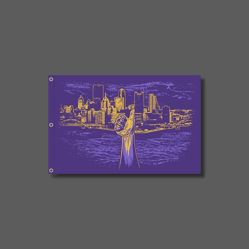 Flag design with the title 'Pittsburgh Funeral Flag'