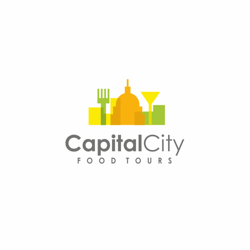 Tour design with the title 'Logo concept for a walking food tour'