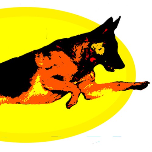 German shepherd logo with the title 'Logo Design'