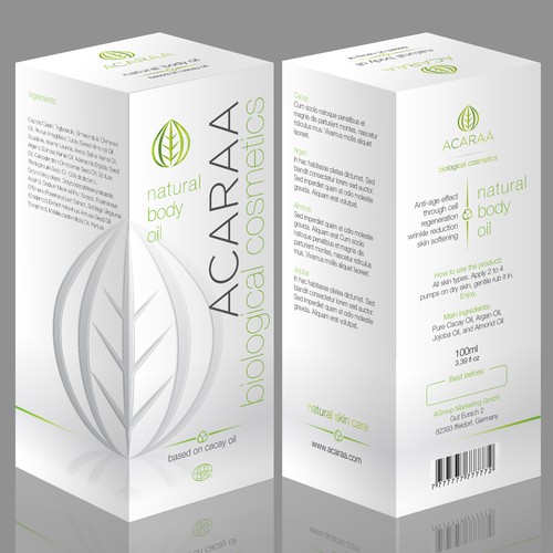 Elegant packaging with the title 'Creative Packaging Design for Natural Cosmetic Line'