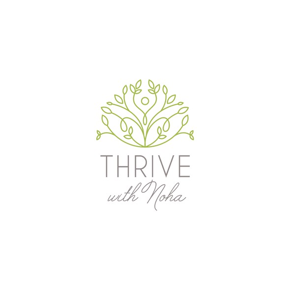 Thrive logo with the title 'Podcast logo for life coach'