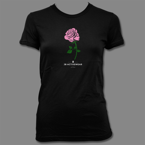 Rose t-shirt with the title 'JB ACTIVEWEAR'