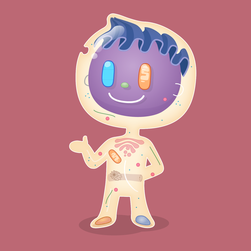 Anatomy design with the title 'CellBoy'