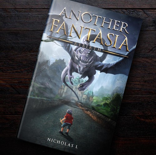 Medieval book cover with the title '"Another Fantasia" Cover Artwork (Fantasy)'