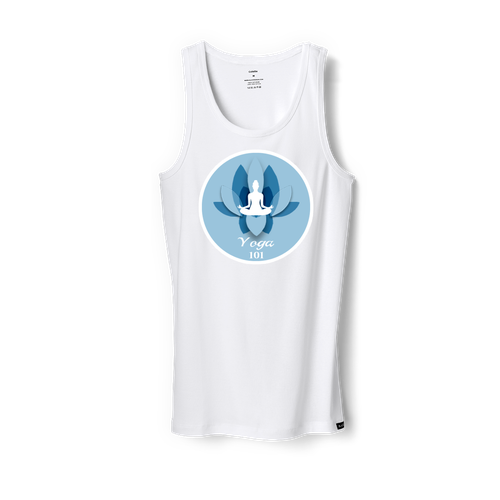 Yoga t-shirt with the title 'conceito para uma roupa de yoga'