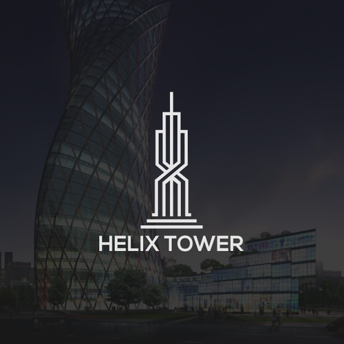 Helix logo with the title 'Helix tower logo design'