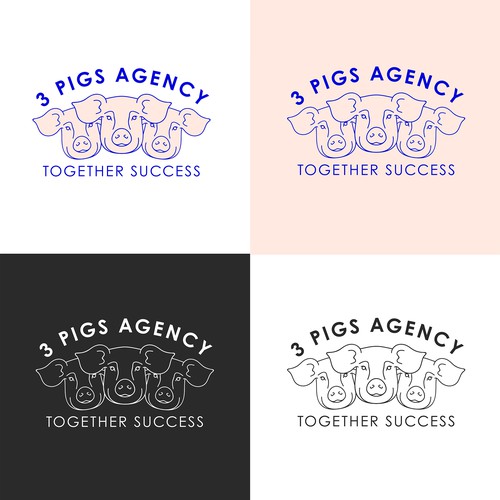 Designer brand with the title '3 PIGS AGENCY LOGO DESIGN'