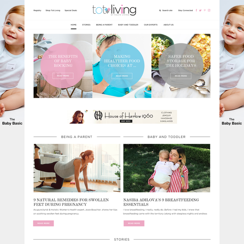 Contemporary design with the title 'Website design for Tot Living'