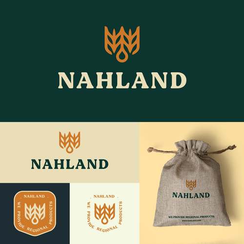 Grain logo with the title 'Nahland - Logo'
