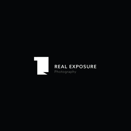 Contrast design with the title 'Real Exposure Photography Logo Design'