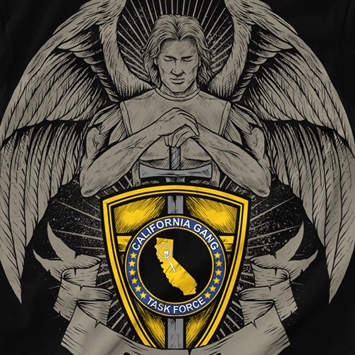 Classic t-shirt with the title 'California gang task force'