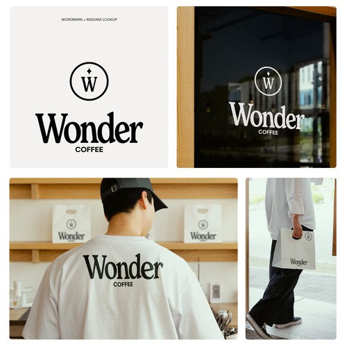 Coffee shop design with the title 'Wonder Coffee logo'