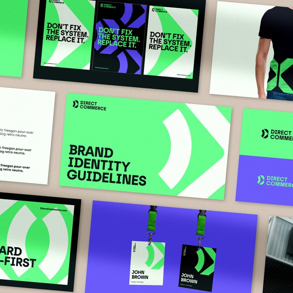 Bank brand with the title 'Direct Commerce — Brand Identity for an AP Automation Leader (Brand Guide)'