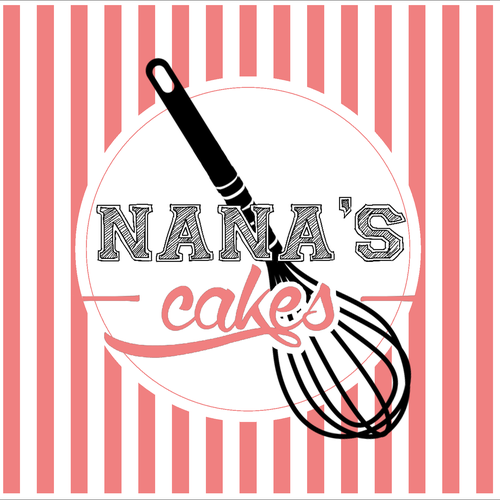 Pastel logo with the title 'NANA'S CAKES'