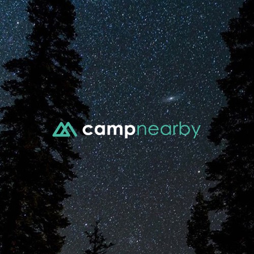 Camping logo with the title 'campnearby'