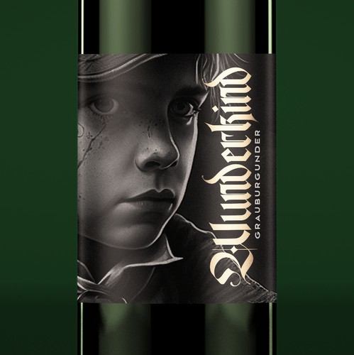 Black and white label with the title 'Wunderkind'
