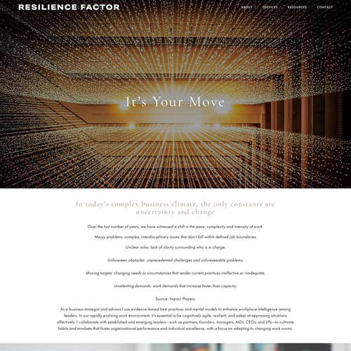 Design with the title 'Resilience Factor SEO Design'